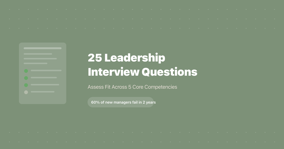 25 Leadership Interview Questions to Assess Fit (2026)
